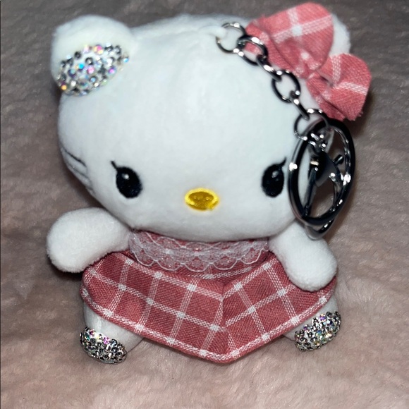 Hello Kitty Pink and White Plush Bag Charm - Picture 3 of 3